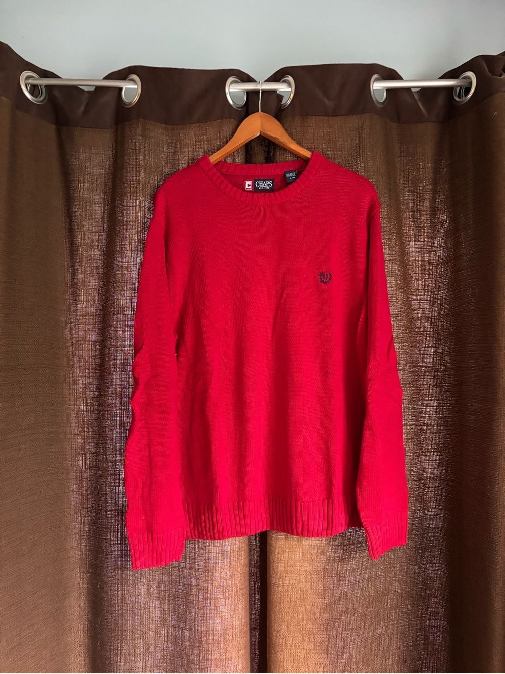 Chaps Men’s Bright Red Crewneck Sweater